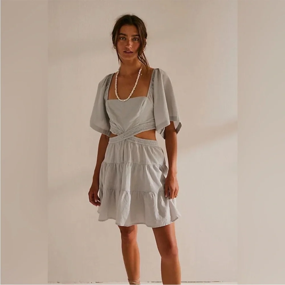 NWT Free People Cross Of Sunlight Mini Dress (M) - Picture 5 of 16